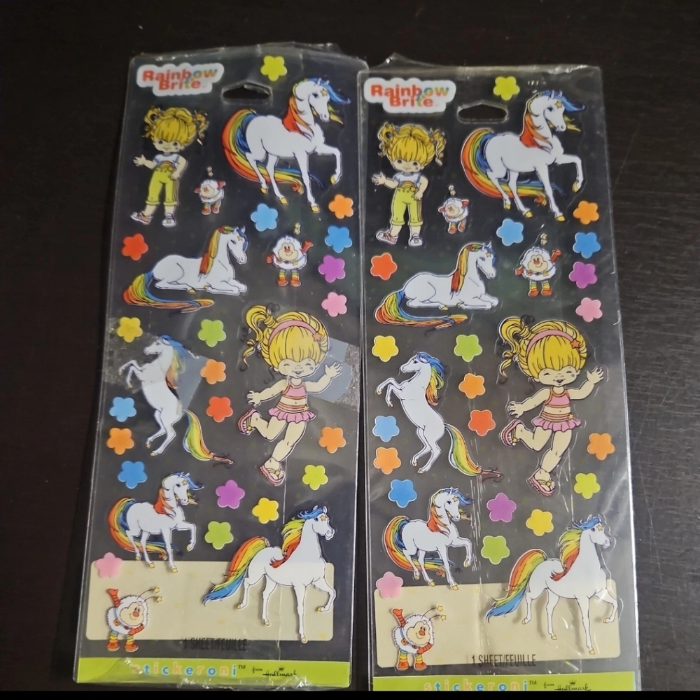 NEW 2 Sealed Stickeroni Hallmark RAINBOW BRITE Sprites Starlite sticker Pack